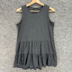 New Haeof Top Women S Small Gray Sleeveless Wide Strap Rayon Round Neck Casual